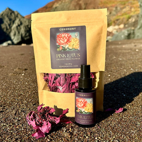 Pink Lotus Face Oil & Flower Combo